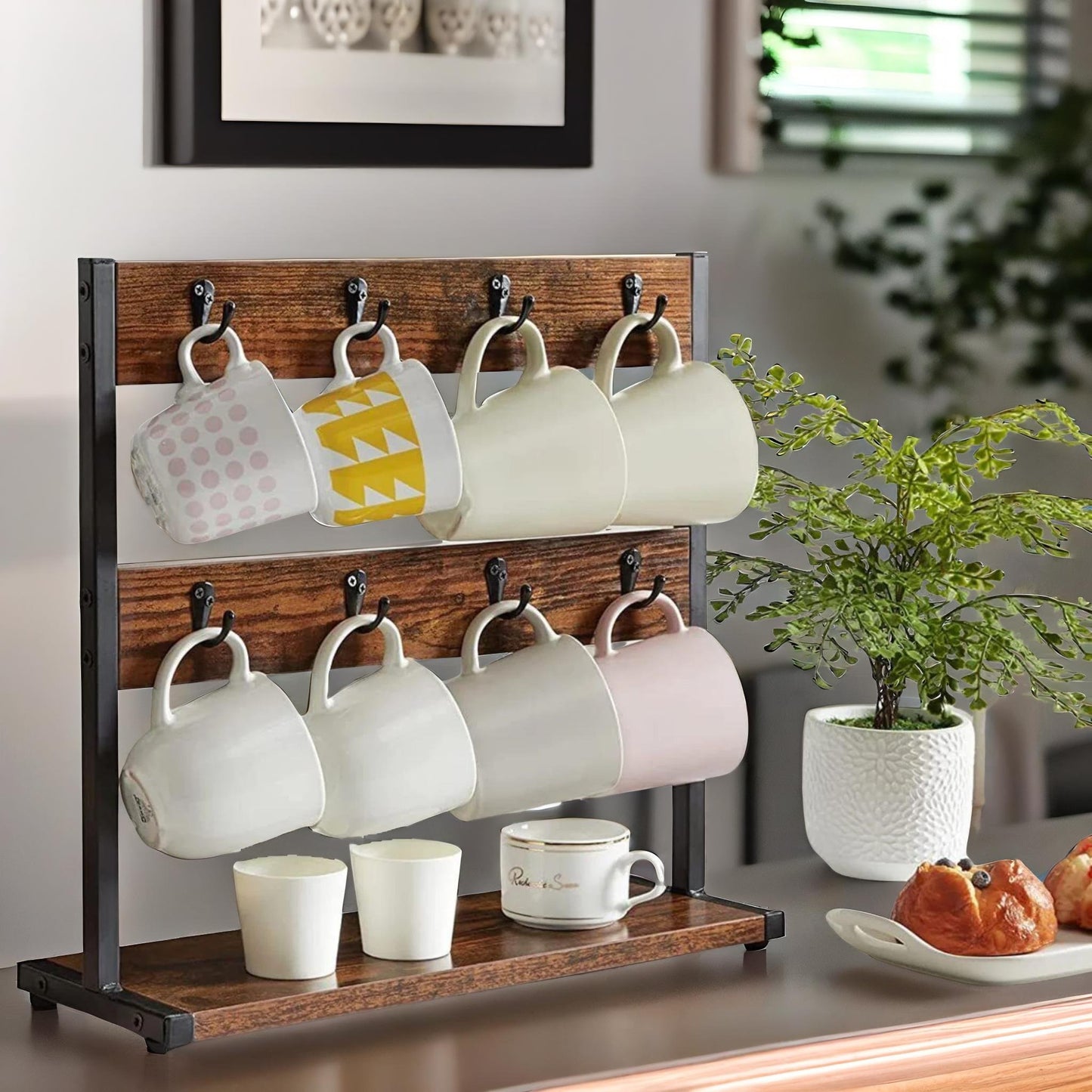 industrial mug holder stand for countertop