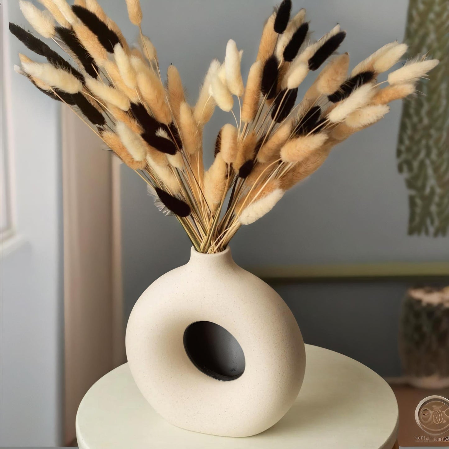 donut shaped round ceramic vase