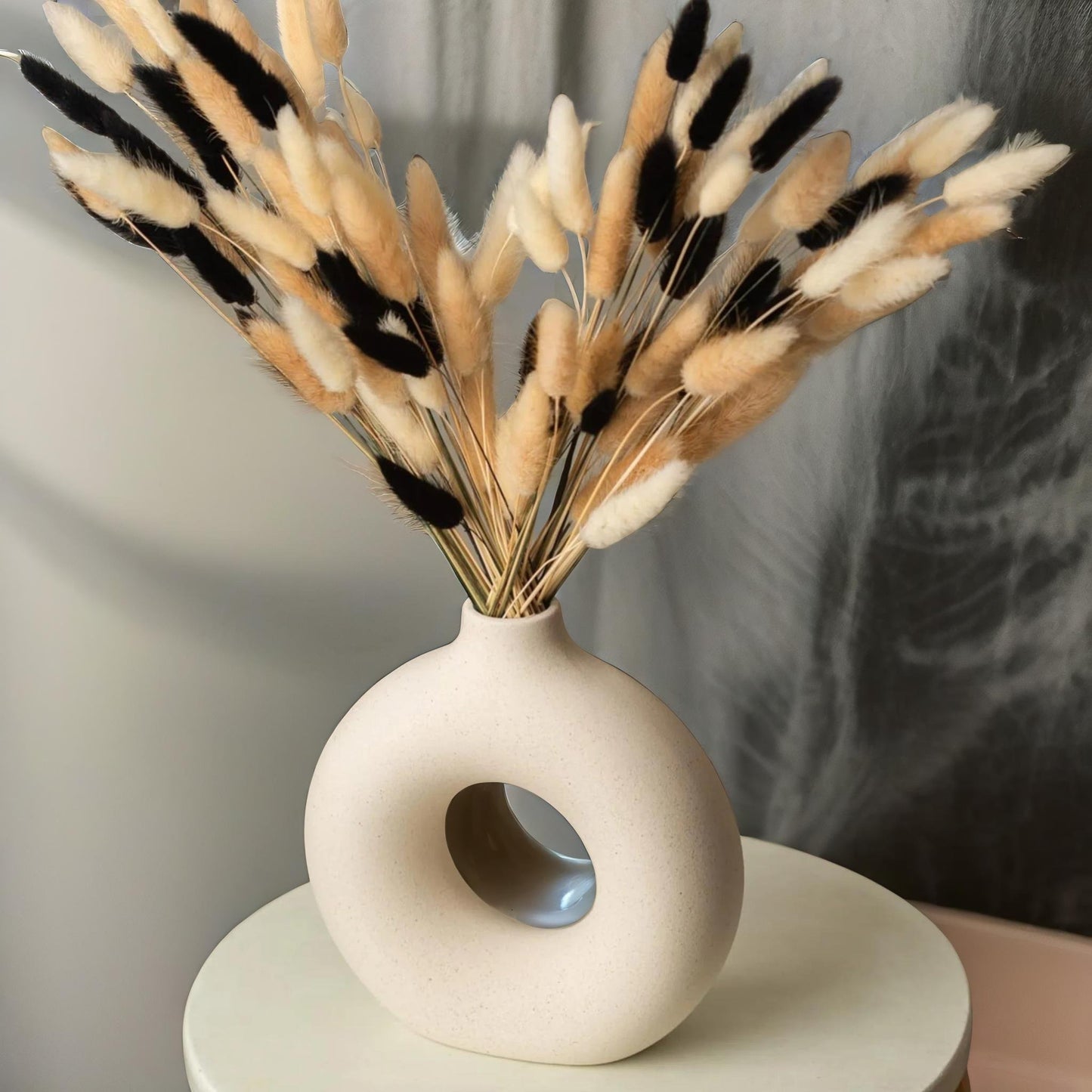 donut shaped round ceramic vase