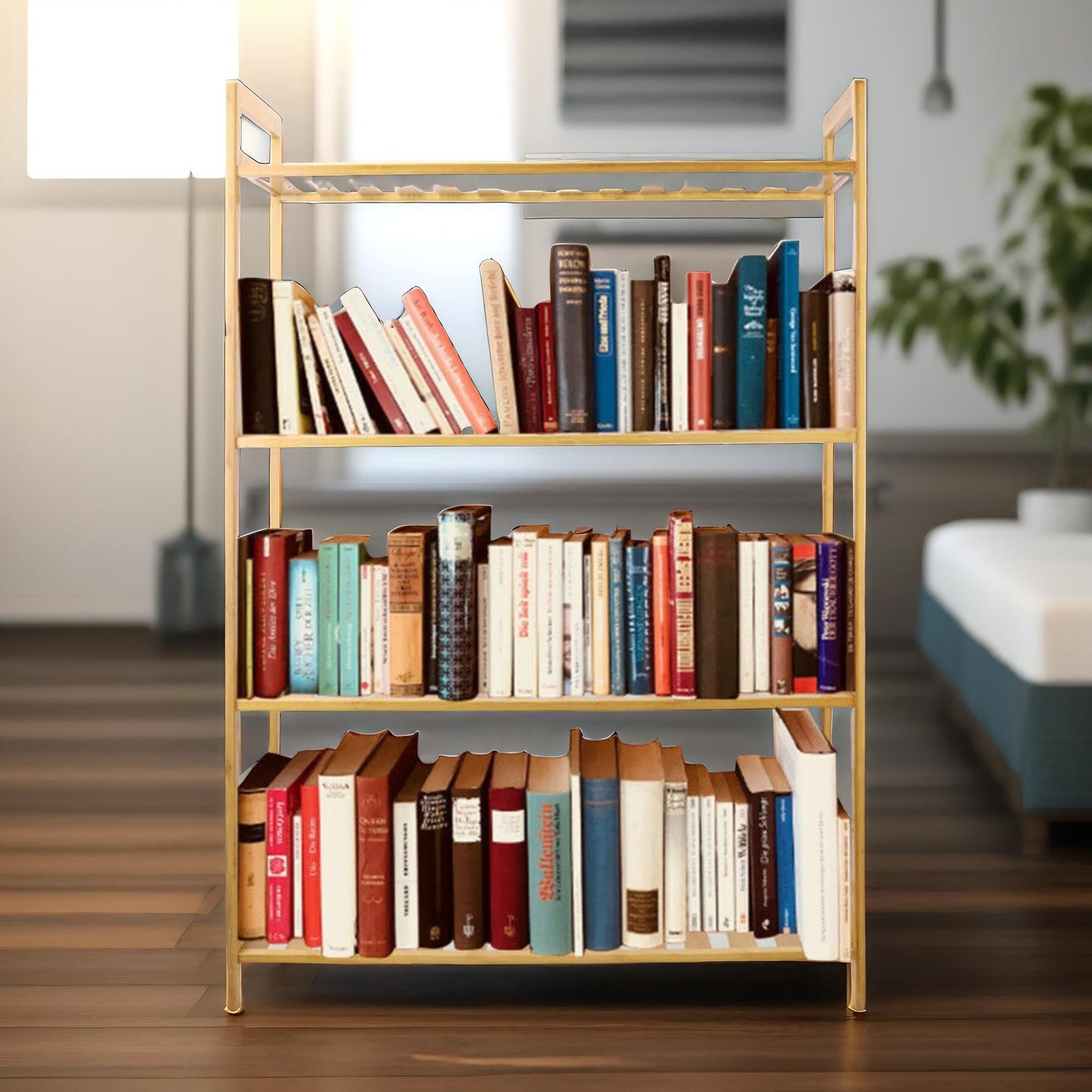 4 tier bamboo shelving rack