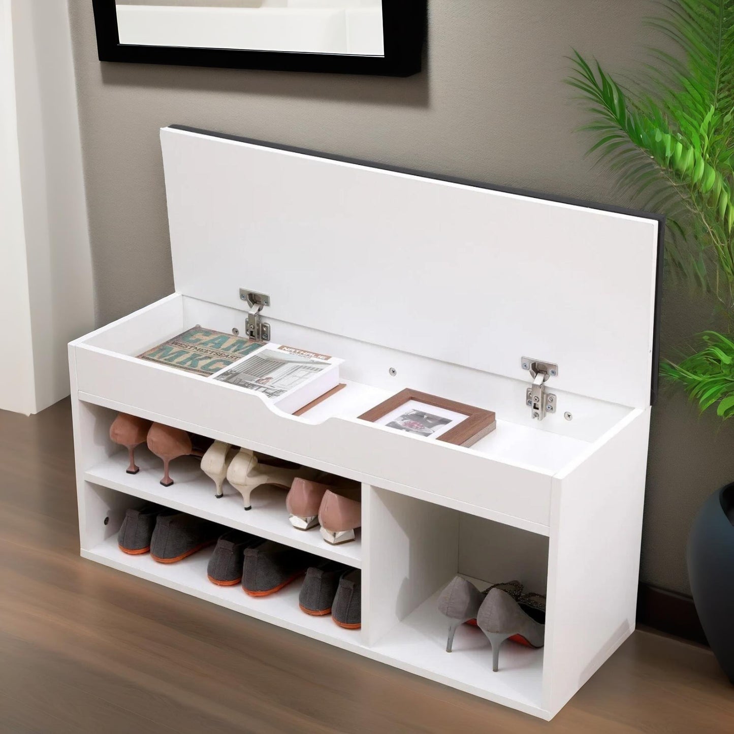 shoe storage bench 90cm white