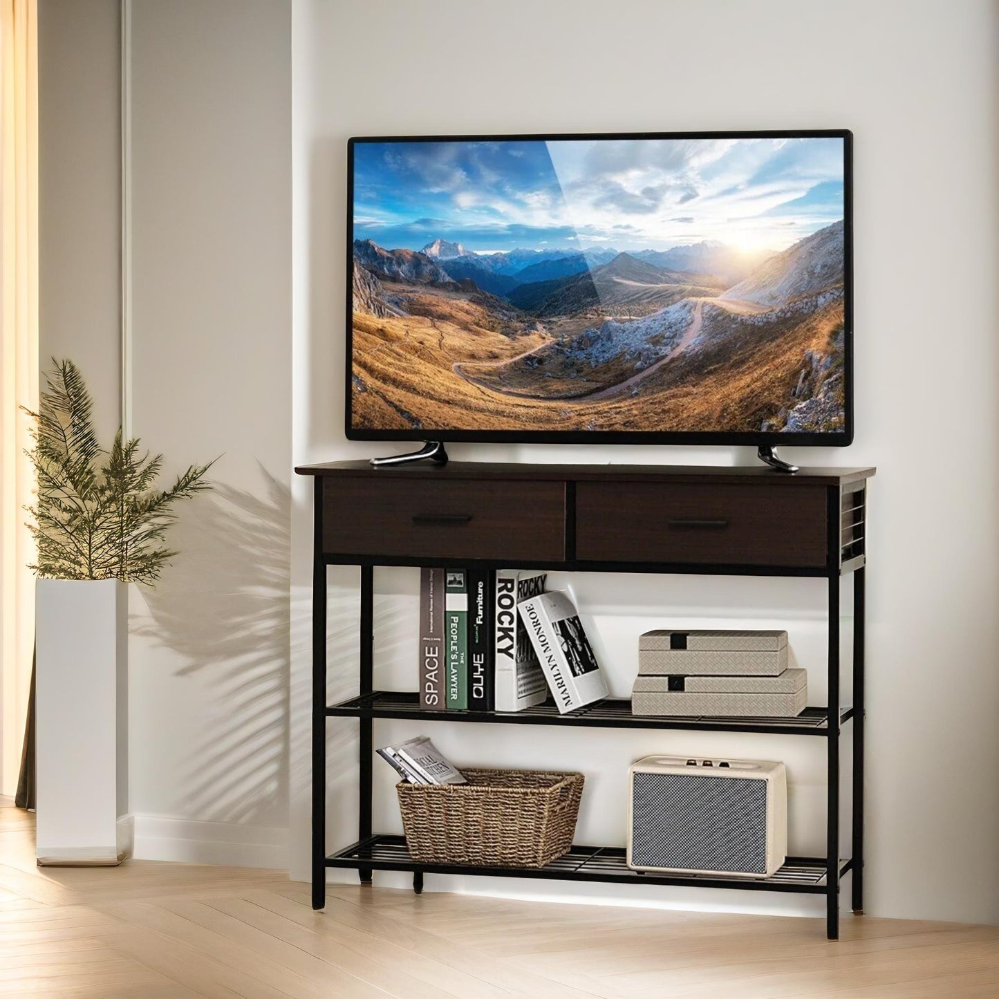 console table with 2 drawers & 2 shelves