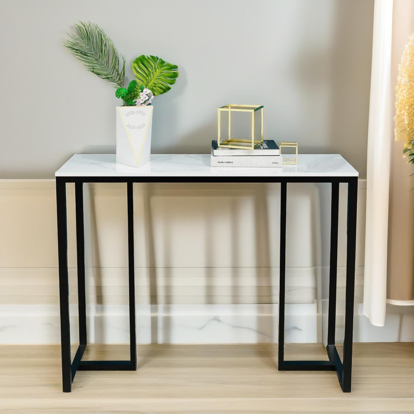 faux marble console table