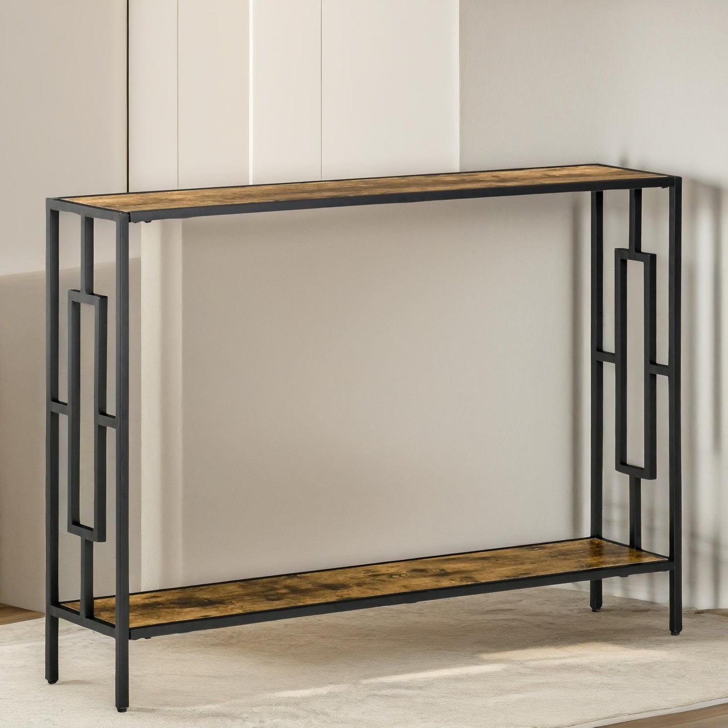 106cm wide narrow console table industrial style