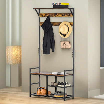 Industrial 180CM Tall Coat Stand With 9 Hooks