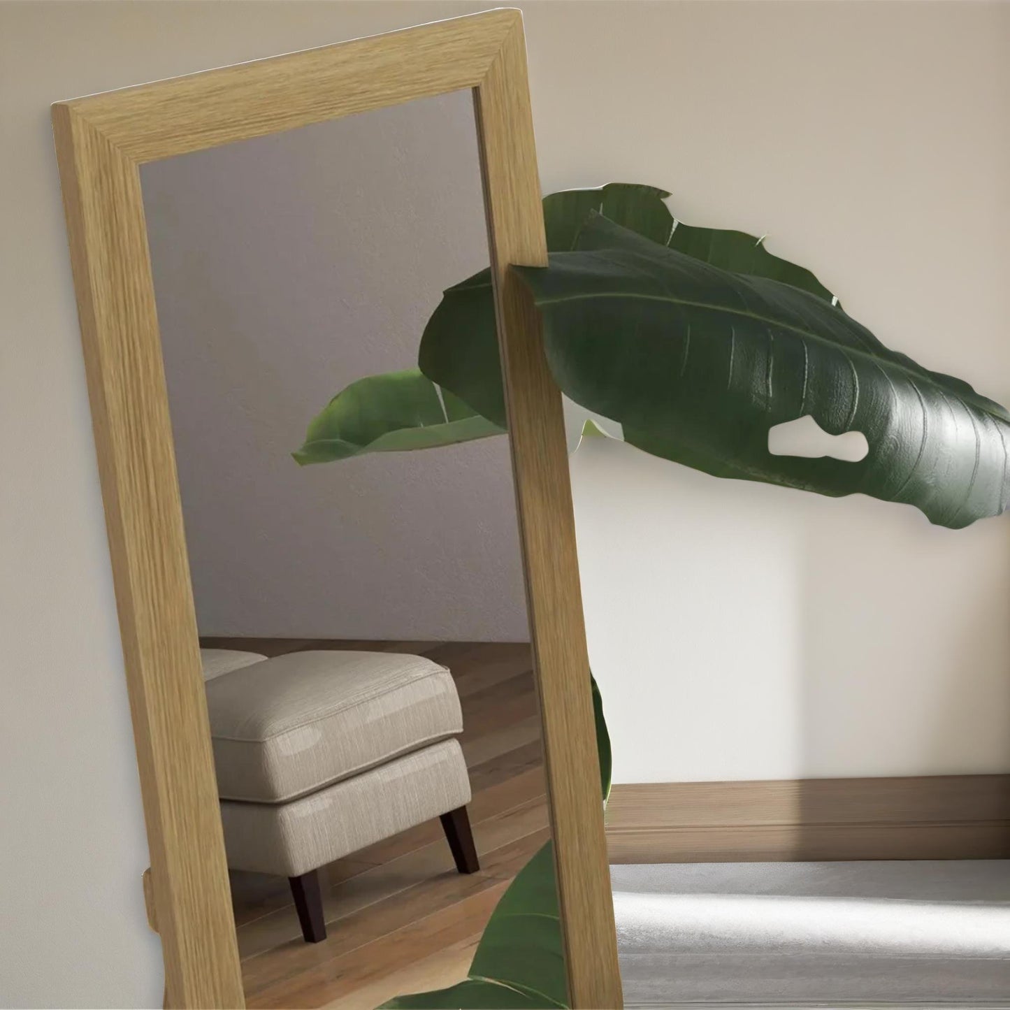 rustic full length mirror freestanding or hanging natural