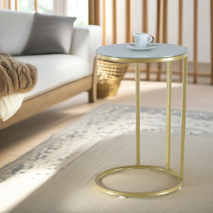 Round C Shaped Side Table Gold