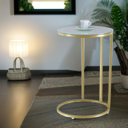 Round C Shaped Side Table Gold