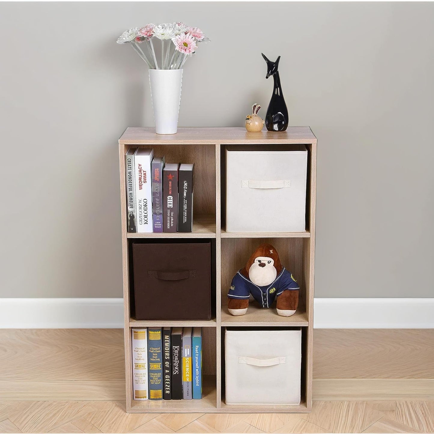 6 cube storage unit bookcase oak