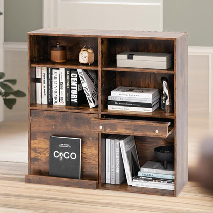 6 Cube Adjustable Storage Unit Bookcase Rustic Brown