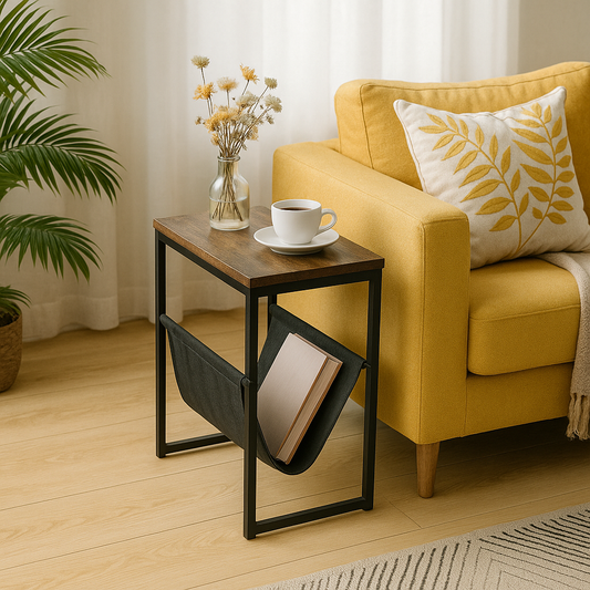 Slim Sofa Side End Table With Storage
