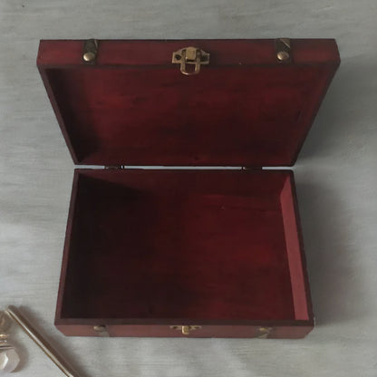 Wooden Vintage Look Jewellery Storage Box Organiser Brown