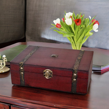 Wooden Vintage Look Jewellery Storage Box Organiser Brown