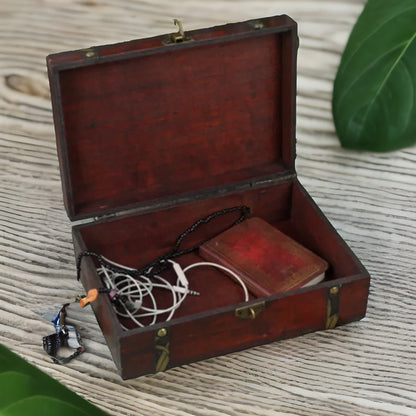 Wooden Vintage Look Jewellery Storage Box Organiser Brown