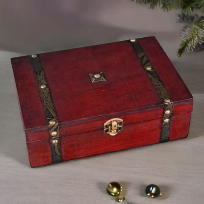 Wooden Vintage Look Jewellery Storage Box Organiser Brown