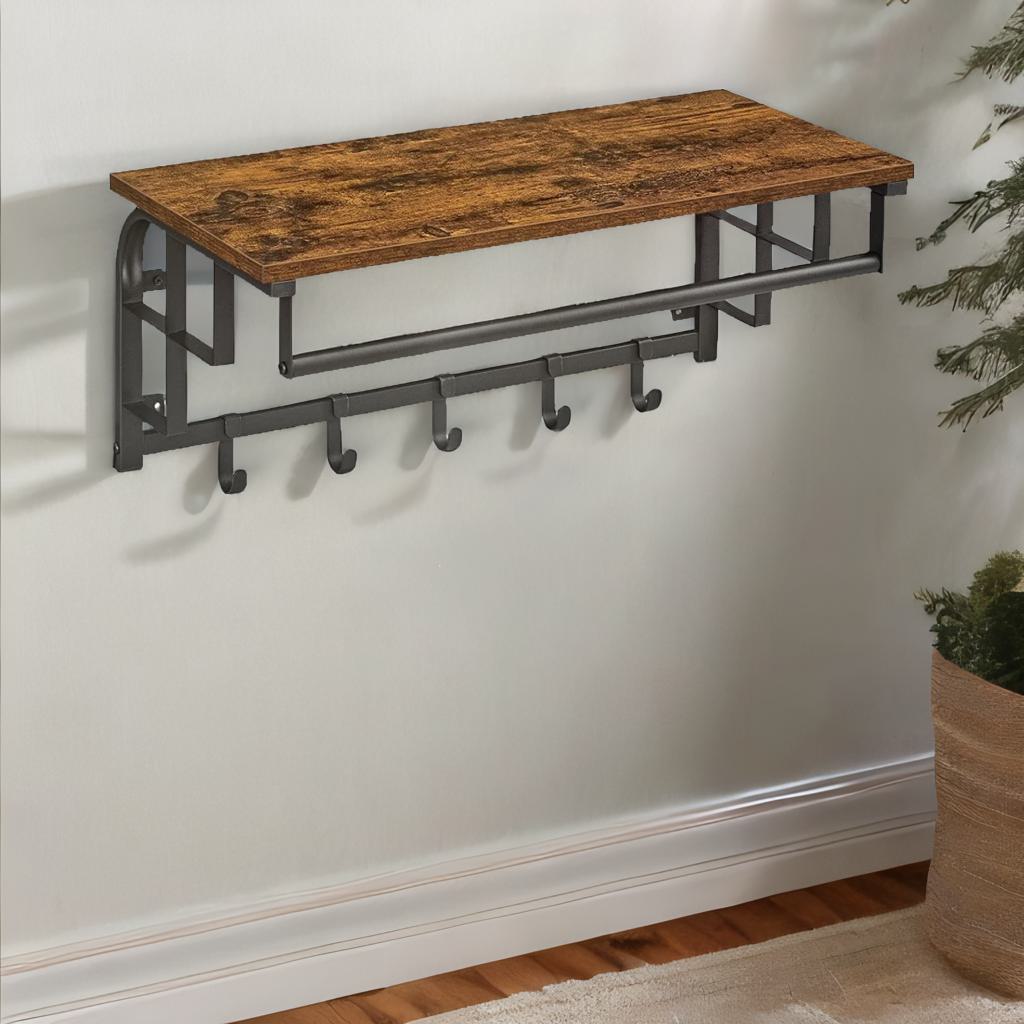 Wall Mounted Floating Shelf Hanging Rail Brown | Shop Now | Rafaelo Mobilia