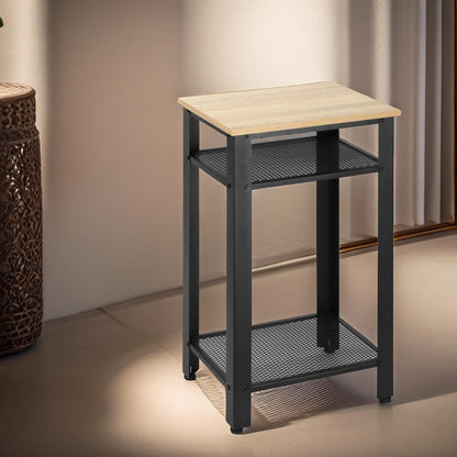 3 Tier Side Table With Mesh Shelves