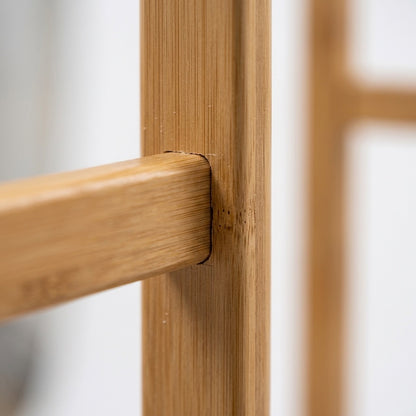 Slim Bamboo Garment Rack with Two Storage Shelves