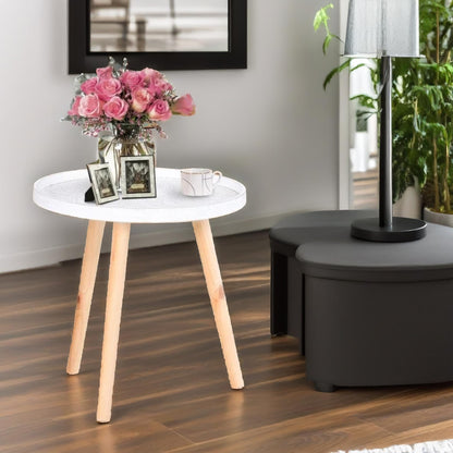 Narrow Side Table With Flower Design