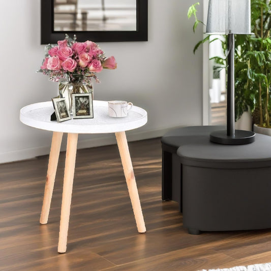 Narrow Side Table With Flower Design