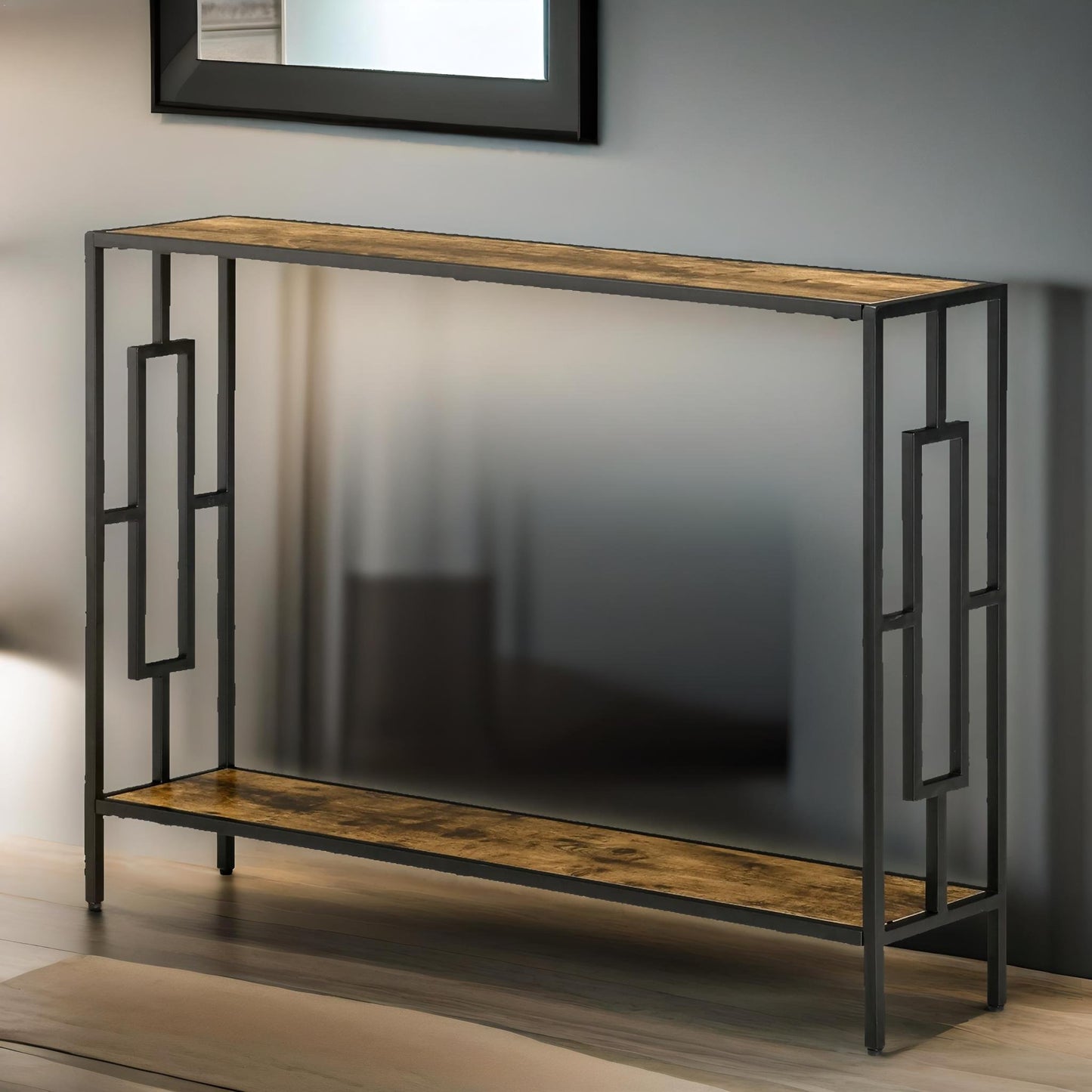 106cm wide narrow console table industrial style