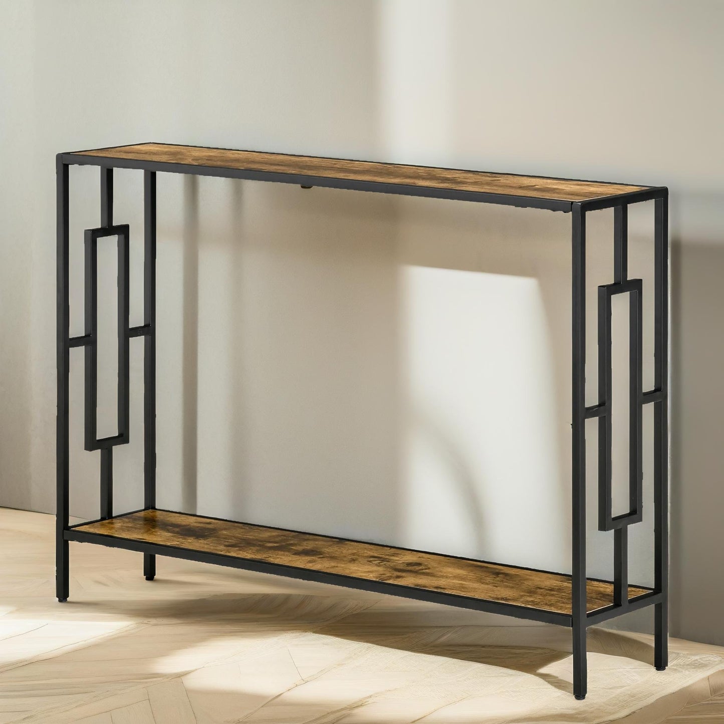 106cm wide narrow console table industrial style