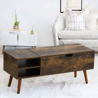 Wooden Lift Top Coffee Table With Hidden Storage