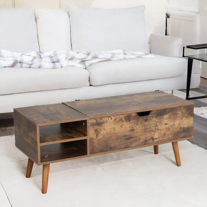 Wooden Lift Top Coffee Table With Hidden Storage