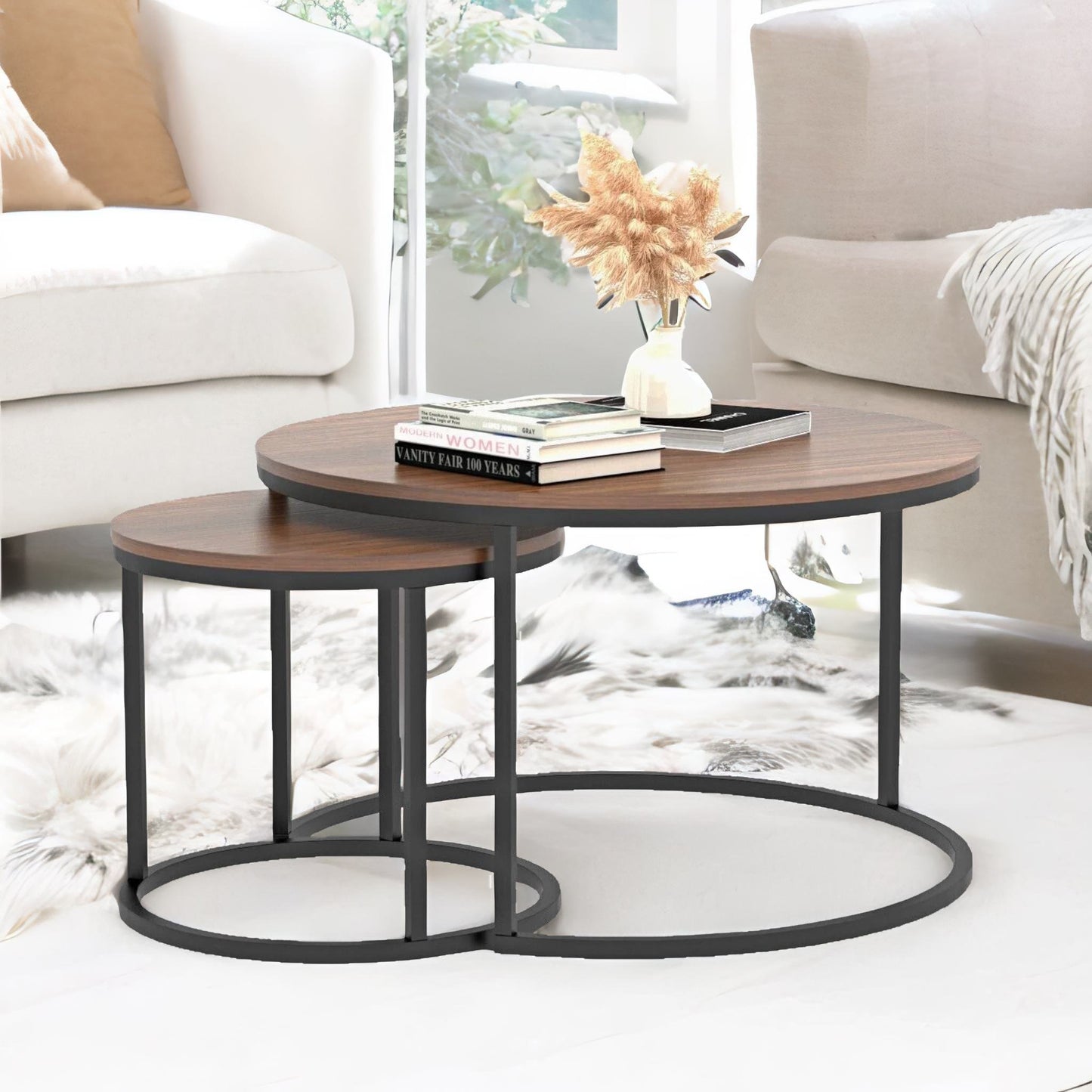 set of round nesting tables industrial