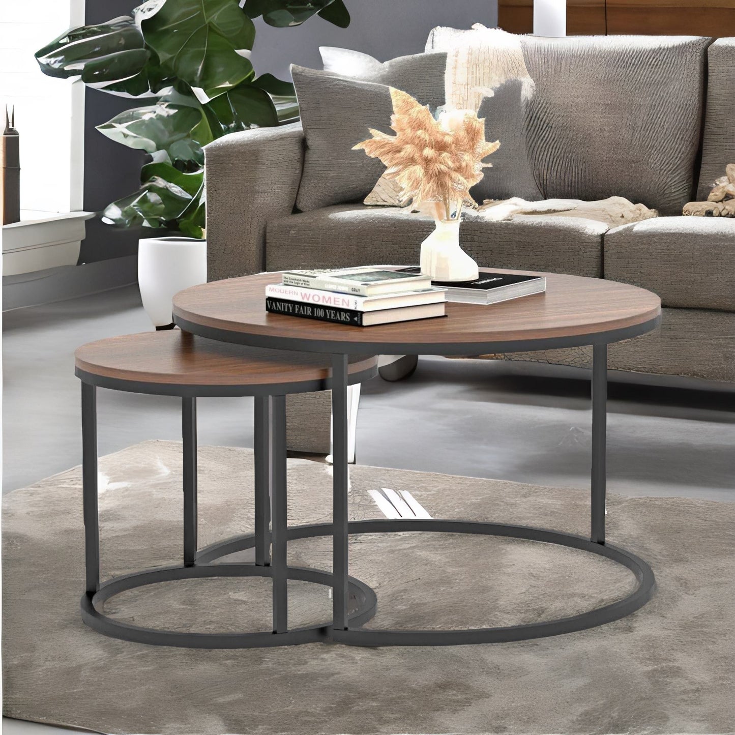 set of round nesting tables industrial