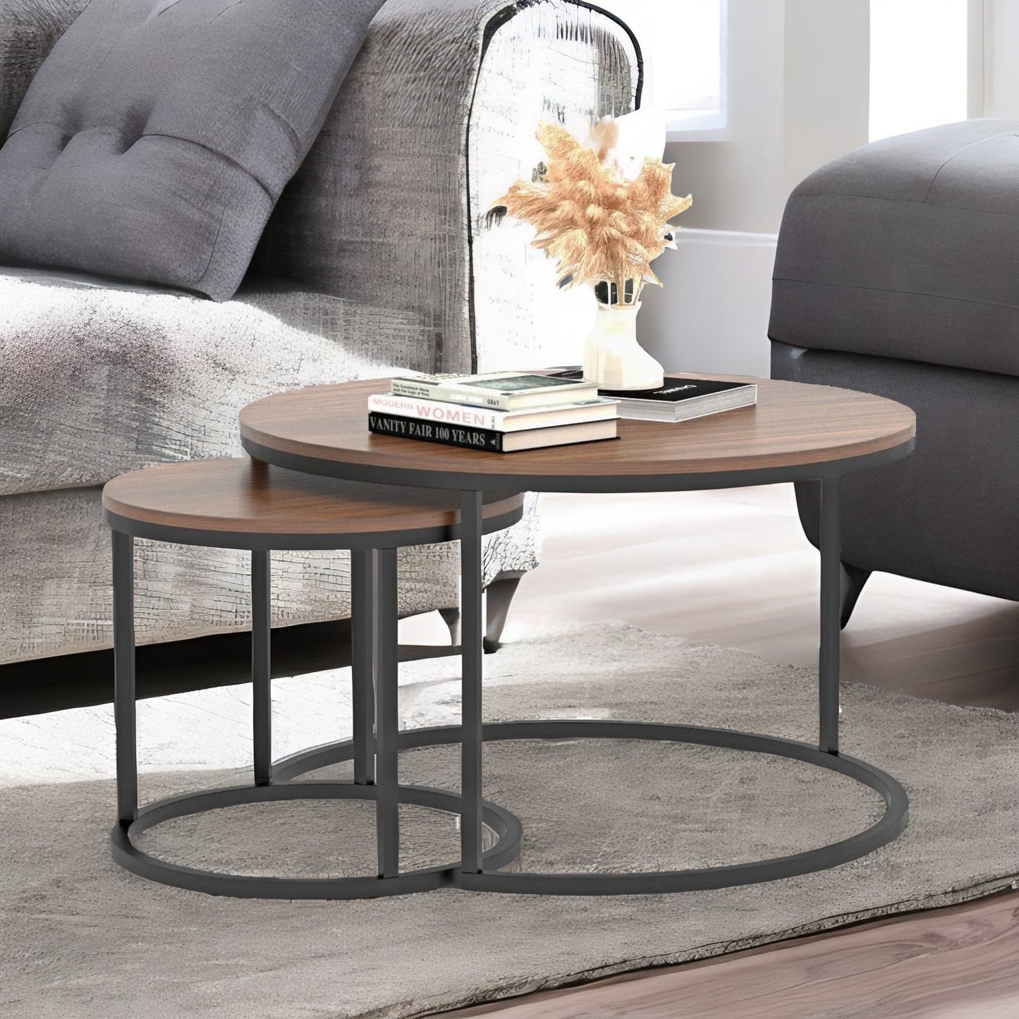 set of round nesting tables industrial