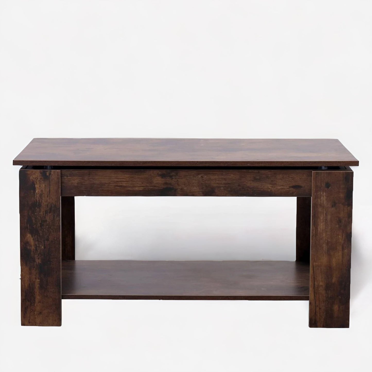 industrial brown lift top coffee table with hidden storage