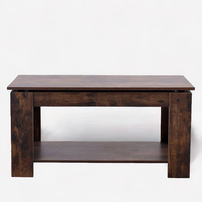 Industrial Brown Lift Top Coffee Table With Hidden Storage