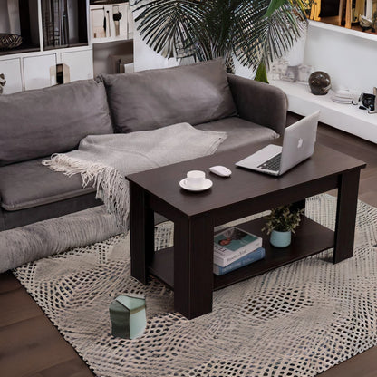 Industrial Walnut Lift Top Coffee Table With Hidden Storage