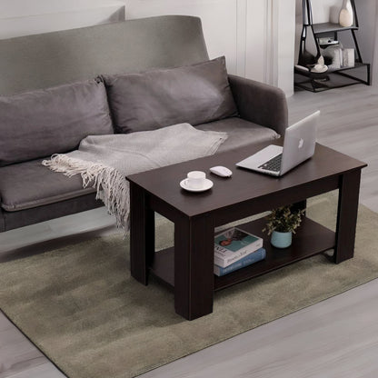 Industrial Walnut Lift Top Coffee Table With Hidden Storage