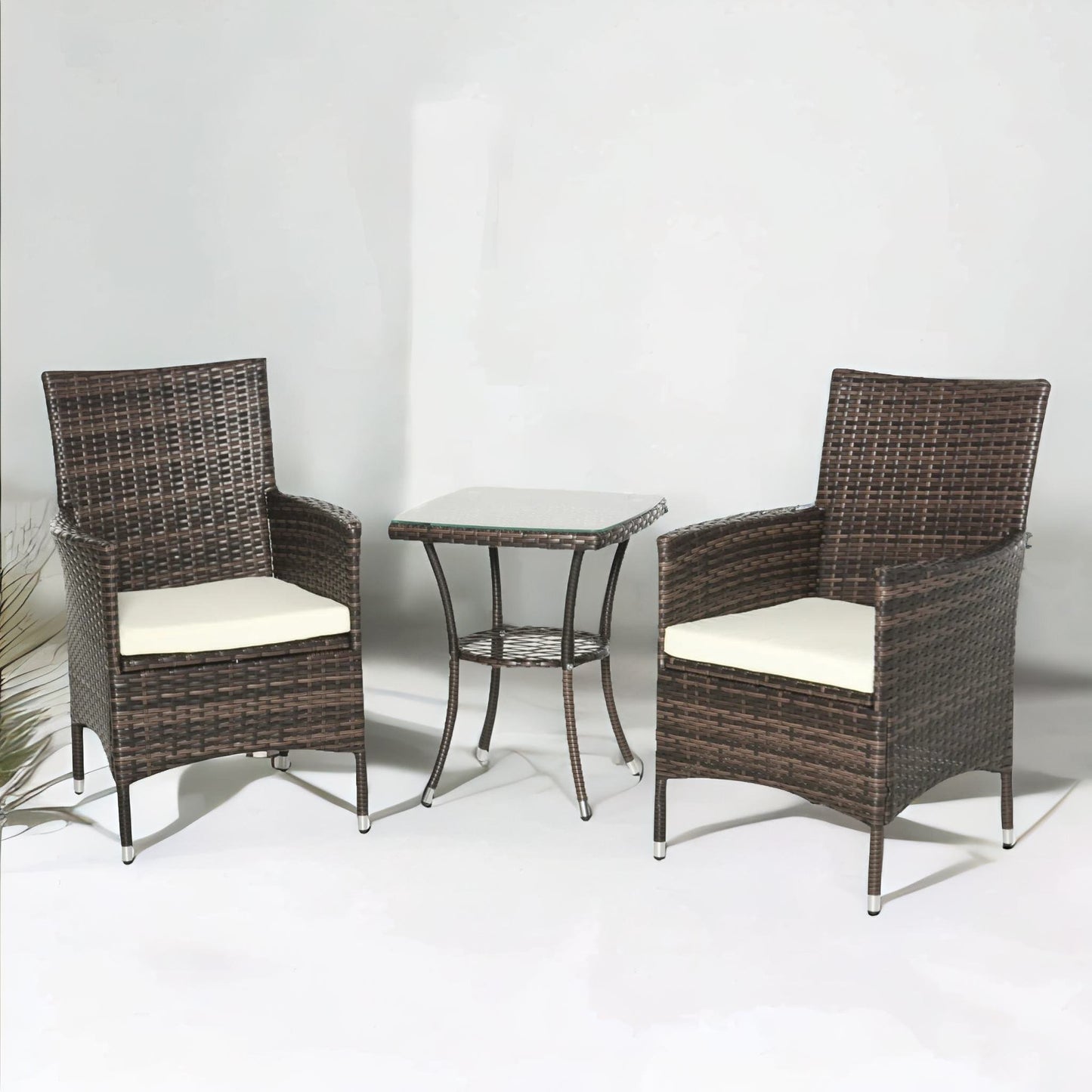 set of 3 rattan garden conversation furniture set