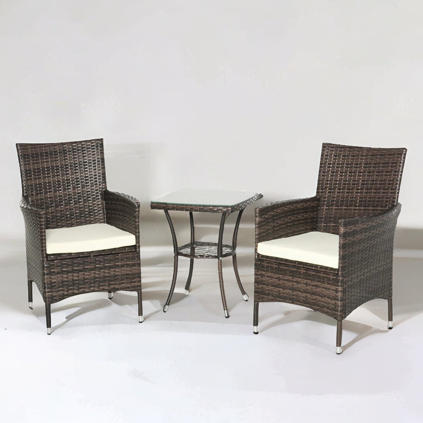 set of 3 rattan garden conversation furniture set