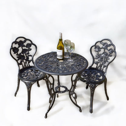 Set of 3 Cast Iron Bistro Table And Chair