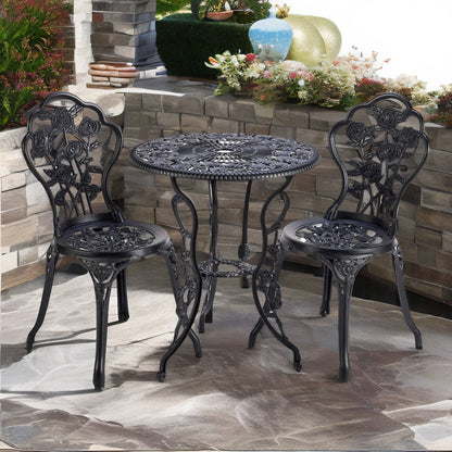 Set of 3 Cast Iron Bistro Table And Chair