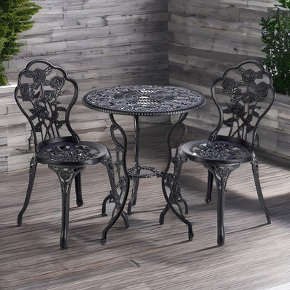 Set of 3 Cast Iron Bistro Table And Chair