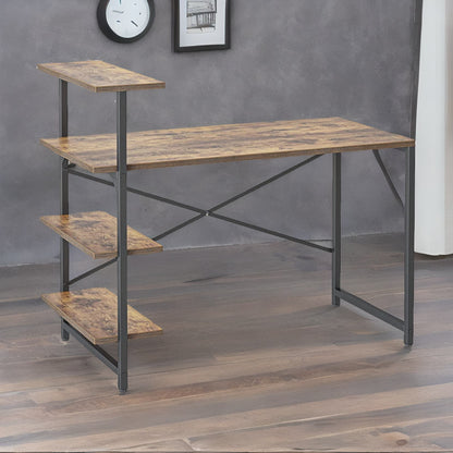 Industrial 4 Tier Writing Desk With Steel Frame