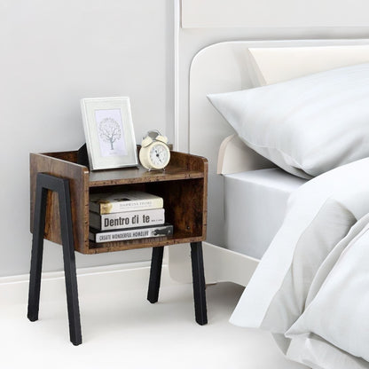 Set Of 2 Rustic Stackable Bedside Tables