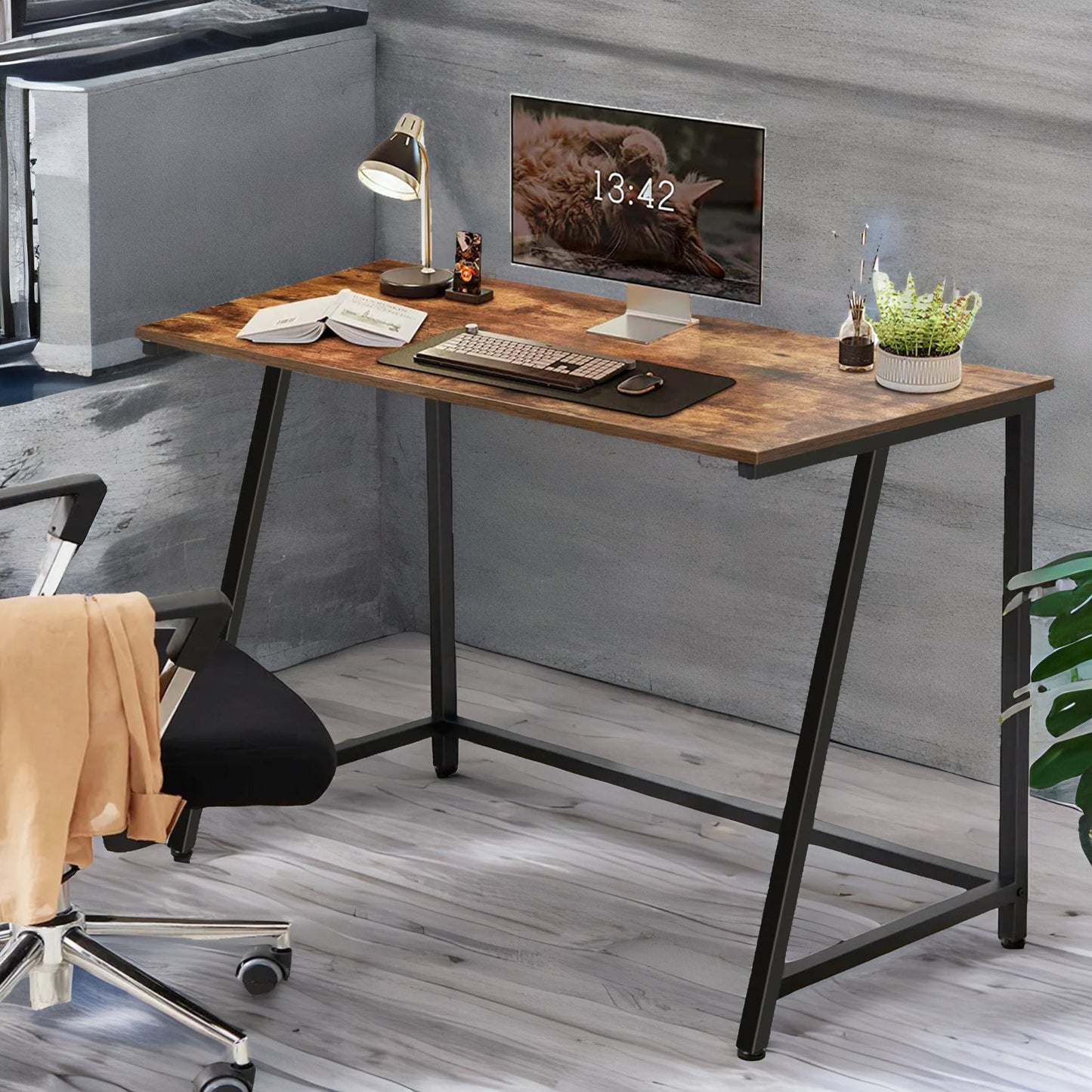 industrial rustic computer desk 100cm wide