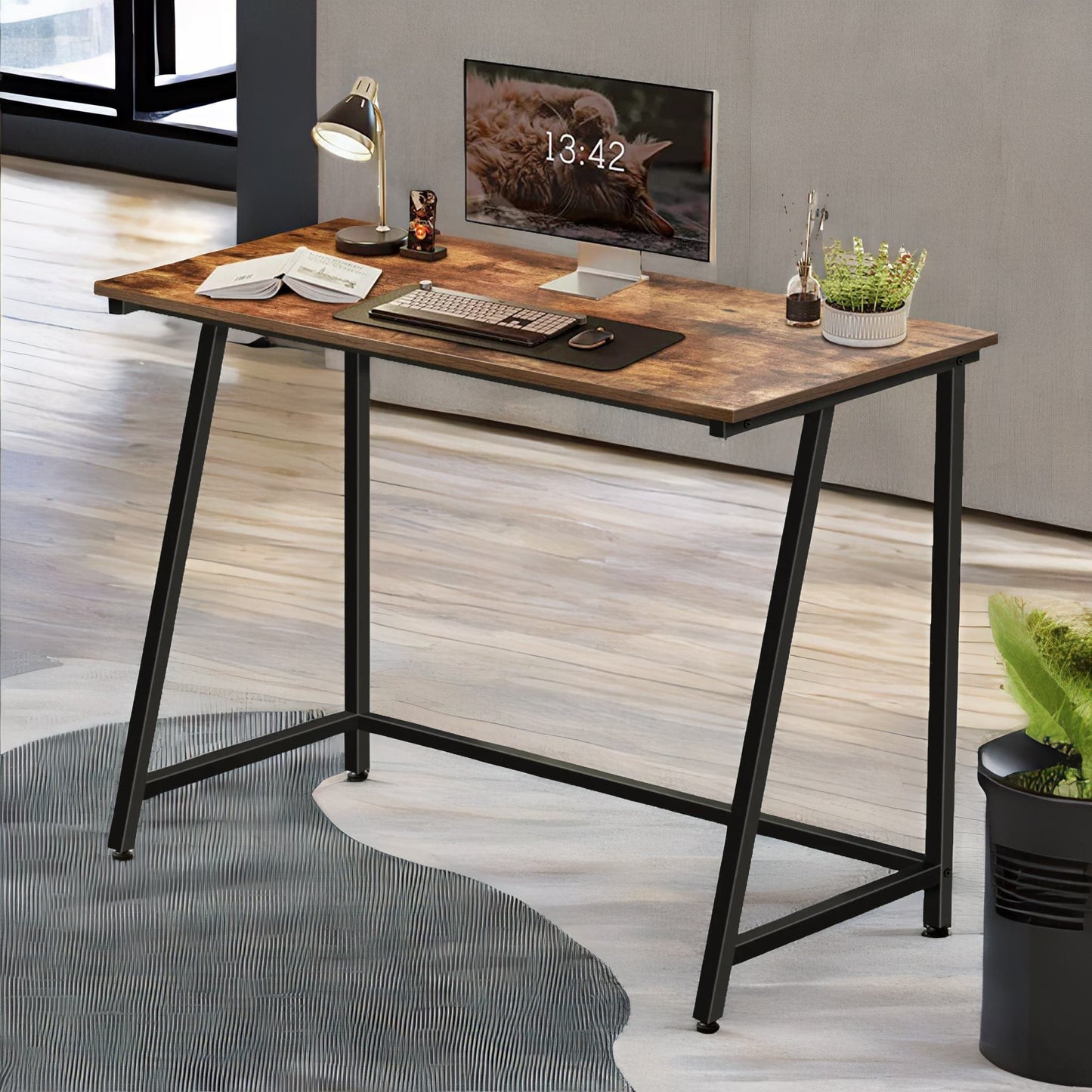 industrial rustic computer desk 100cm wide