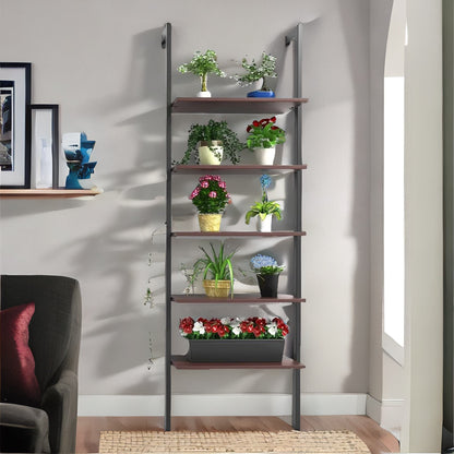 5 Tier Wall Mounted Storage Ladder Shelf For Living Room