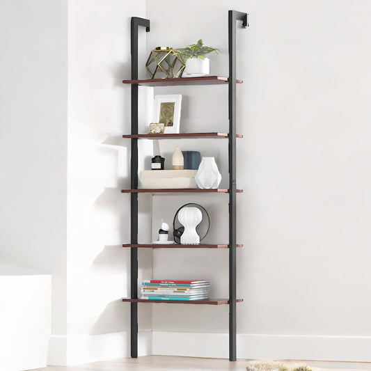 5 Tier Wall Mounted Storage Ladder Shelf For Living Room