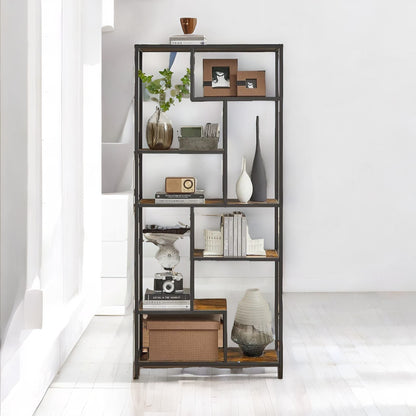 175CM Tall Industrial Bookcase With 6 Tiered Shelves