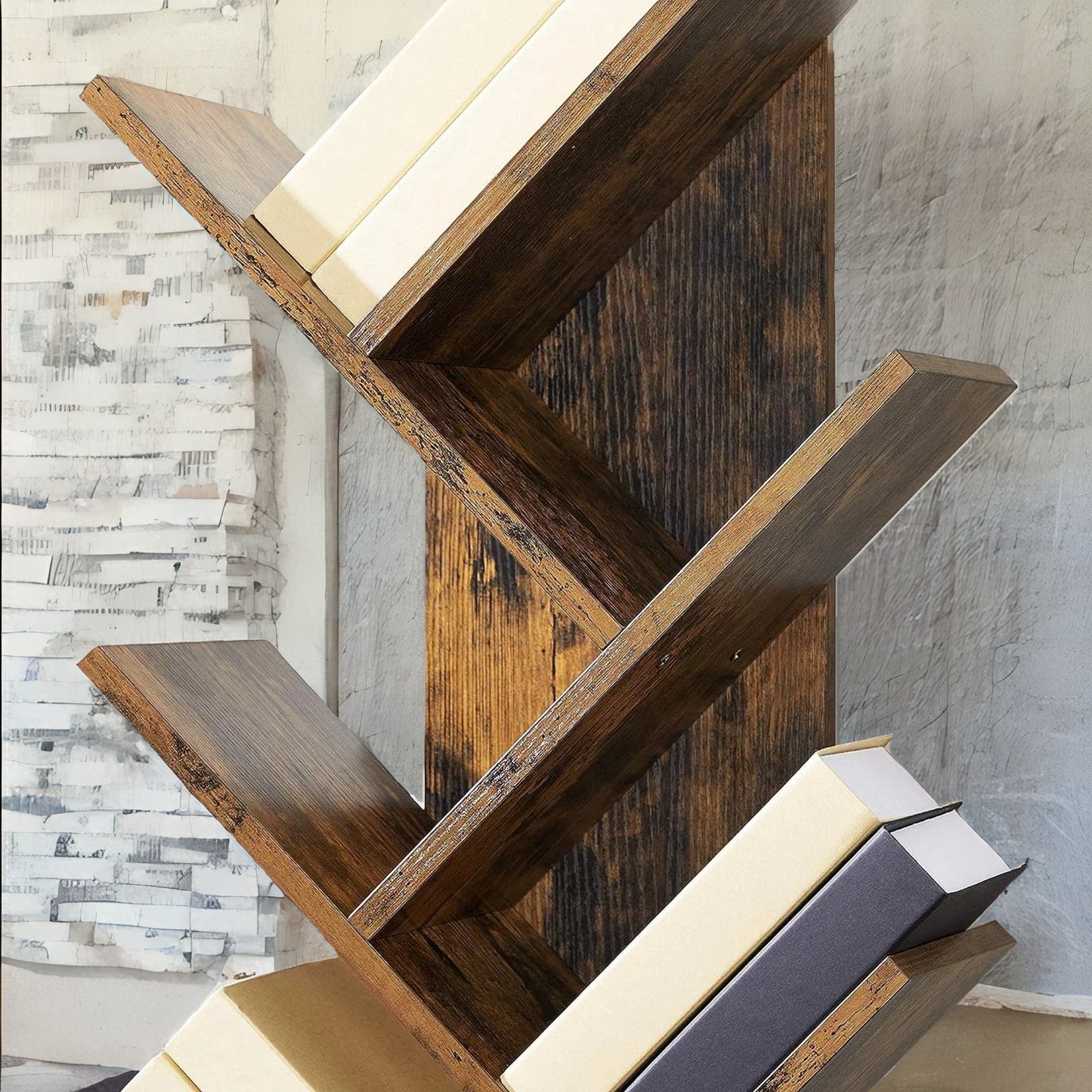 industrial 8 tier tree free-standing book shelf