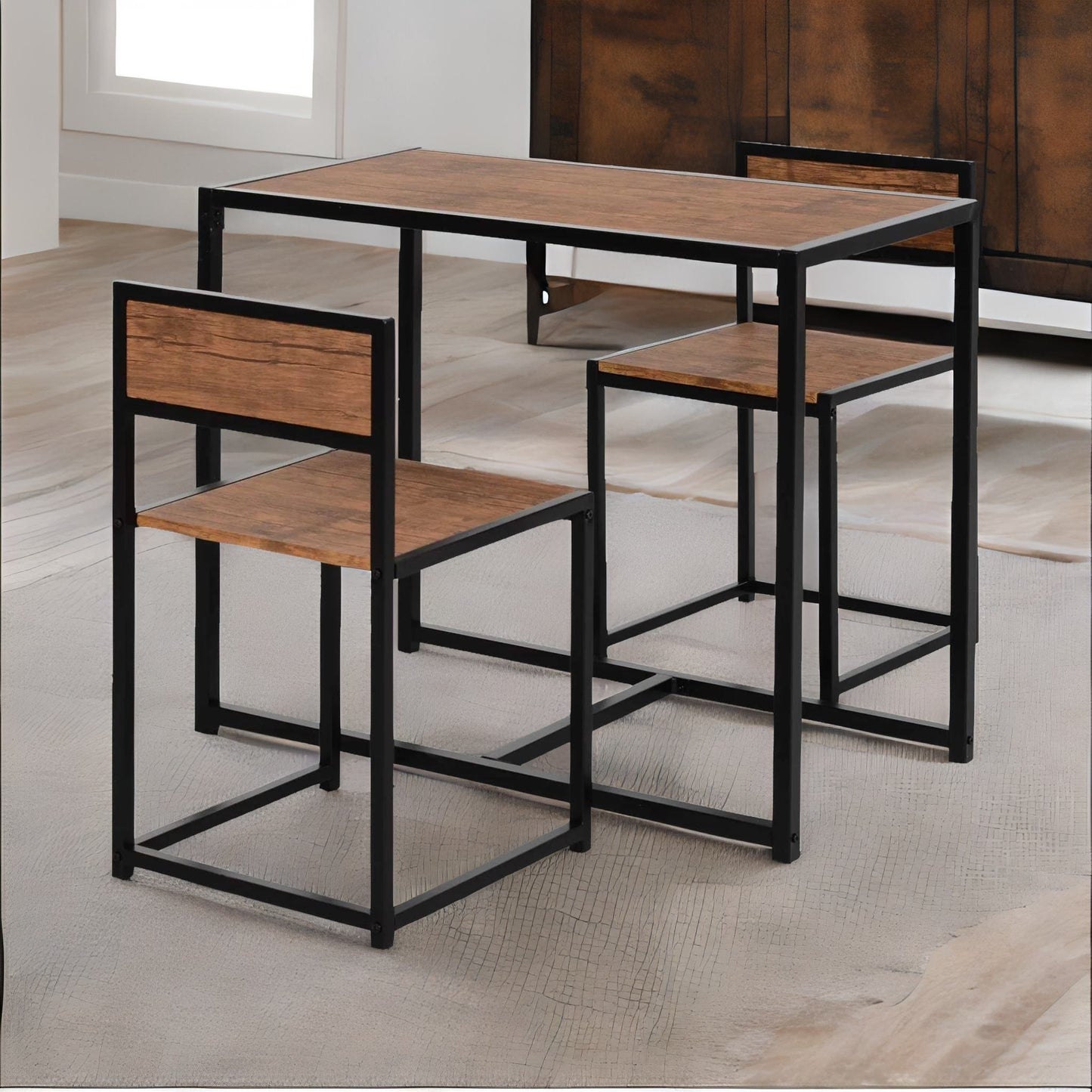 industrial 3-piece dining rustic table set