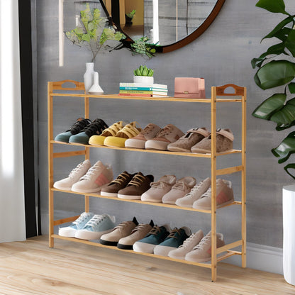 4 Tier Bamboo Shoe Rack